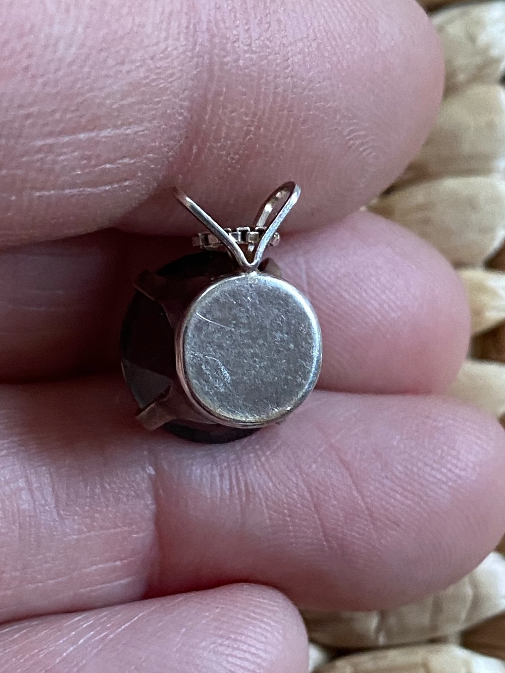 Natural Smoky Quartz Round Faceted Pendant 925 Italian Sterling Box Chain 17” - Picture 5 of 8